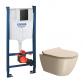 GSI Pura Creta 50 toiletpakke inkl. s�de m. softclose, cisterne og mat sort betjening