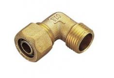 Vinkelløbende kompressionsovergang med nippel - 1/2