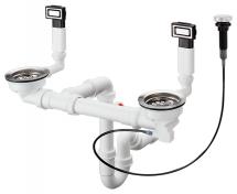 hansgrohe D15-11 automatisk af- og overl�bss�t til dobbelt vask