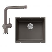 Blanco Subline 500-U k�kkenvask m/Linus k�kkenarmatur - Vulkangr�