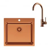 Lavabo LA 550 k�kkenvask inkl. k�kkenarmatur i kobber PVD