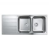 Grohe K500 dobbelt k�kkenvask m/afl�bsbakke i rustfrit st�l 80-S