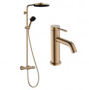 hansgrohe Pulsify S Puro & Tecturis komplet pakke til badev�relset - B�rstet bronze