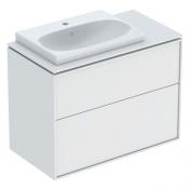 If� Sense Art 90 m�bels�t m/2 skuffer og bowlevask til venstre - Mat hvid