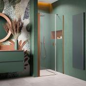 Str�mberg Noma 45 svingd�r m/sidepanel 1000mm - Venstre - B�rstet kobber