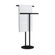 Smedbo Outline dobbelt håndklædeholder til gulvplacering - Mat sort