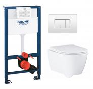 Grohe Essence Rimless toiletpakke inkl. s�de m/soft-close, mellem cisterne og hvid betjening