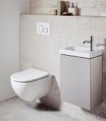 Geberit Acanto RIMfree toiletpakke inkl. s�de/soft-close, cisterne og krom/hvid betjening