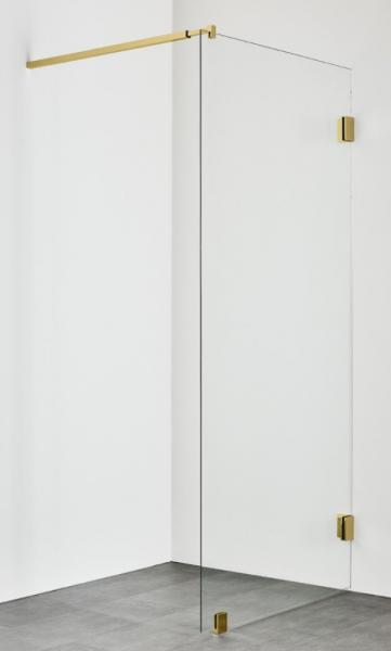 Hafa Infinity brusevæg - Klar glas - Messing - 90 cm Hafa Infinity brusevæg - Klar glas - Messing - 90 cm