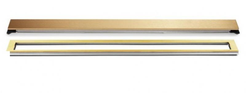 Unidrain afl&oslash;b 1000 mm/10 mm ramme - B&oslash;rstet messing