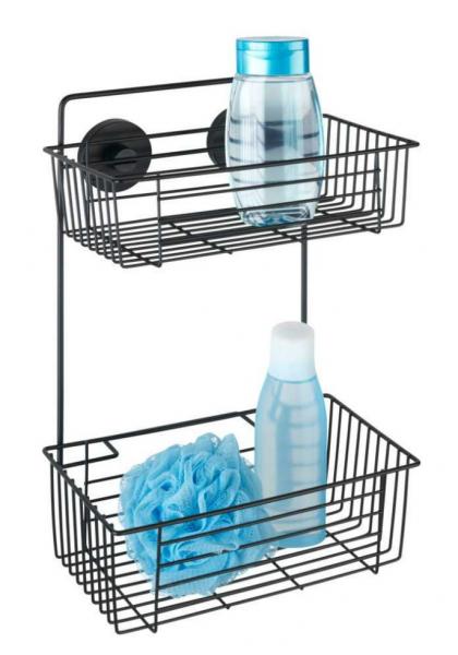 Wenko Bari brusehylde - Mat sort - Skruefri Wenko Bari brusehylde - Mat sort - Skruefri