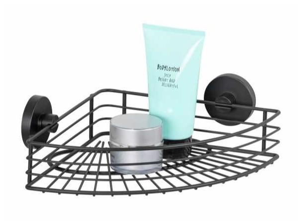 Wenko Bari hj&oslash;rnebrusehylde - Mat sort - Skruefri