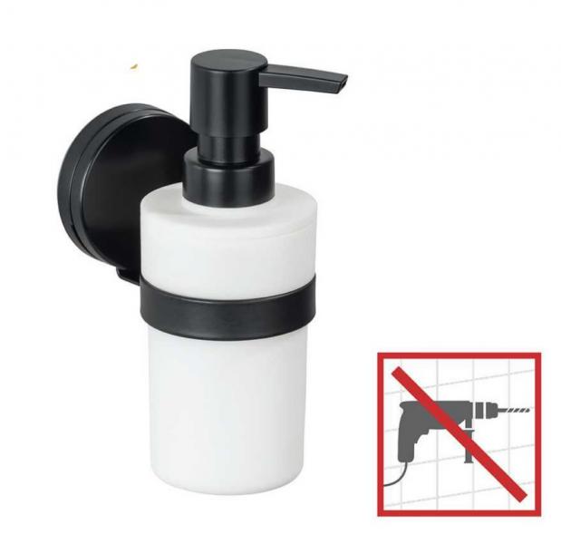 Wenko Pavia sæbedispenser til væg - Mat sort - Skruefri Wenko Pavia sæbedispenser til væg - Mat sort - Skruefri
