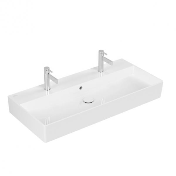 V&B Memento 2.0 100 håndvask t/væg - Med 2 hanehuller - Ceramic+ V&B Memento 2.0 100 håndvask t/væg - Med 2 hanehuller - Ceramic+