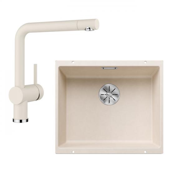 Blanco Subline 500-U k&oslash;kkenvask m/Linus k&oslash;kkenarmatur - Soft white