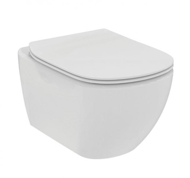 Ideal Standard Tesi Rimless+ v&aelig;gh&aelig;ngt toilet inkl/s&aelig;de m. softclose