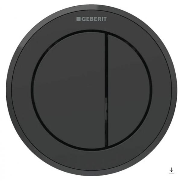 Geberit Omega10 Remote trykknap til pladev&aelig;g easy-to-clean-belagt - Mat sort/sort