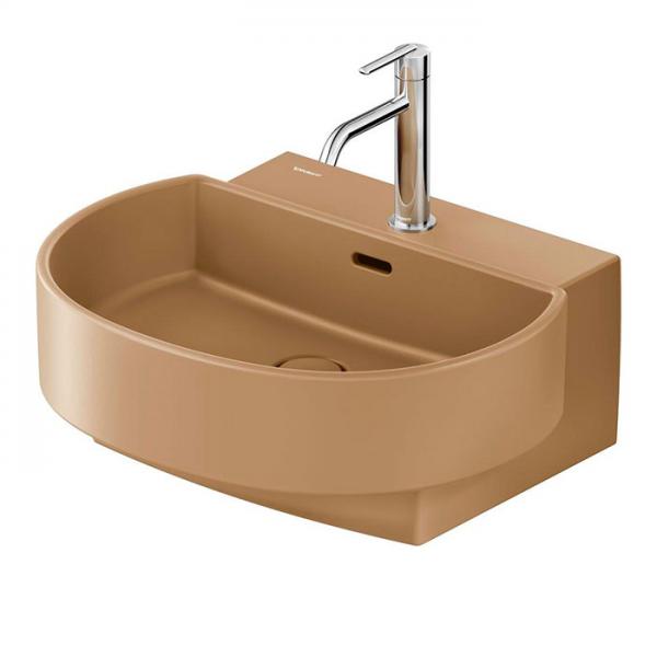 Duravit Balcoon 55 h&aring;ndvask t/v&aelig;g - 1 hanehul - Ler terra - DuraShield