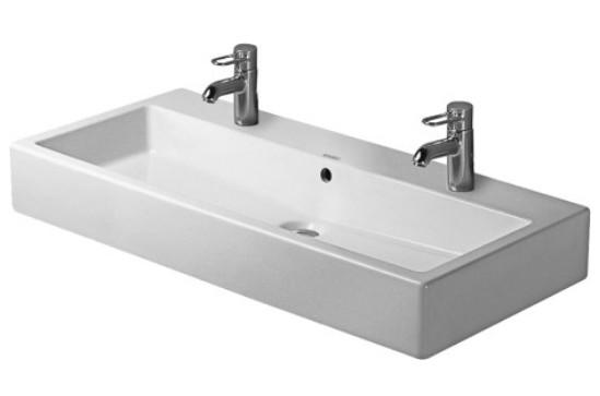 Duravit Vero 100 bowlevask op til væg - 2 hanehuller - Wondergliss Duravit Vero 100 bowlevask op til væg - 2 hanehuller - Wondergliss