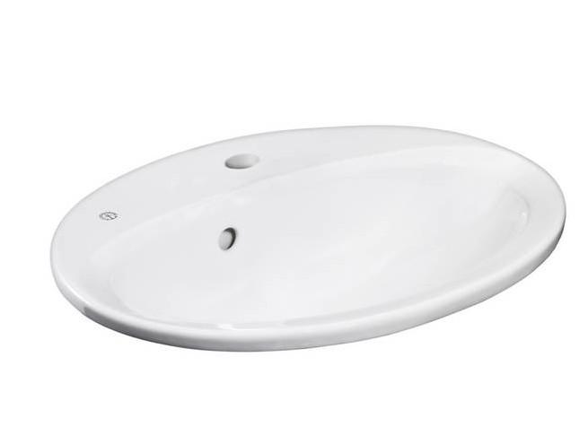 Gustavsberg 53 h&aring;ndvask t/nedf&aelig;ldning - Med overl&oslash;b - Med 1 hanehul