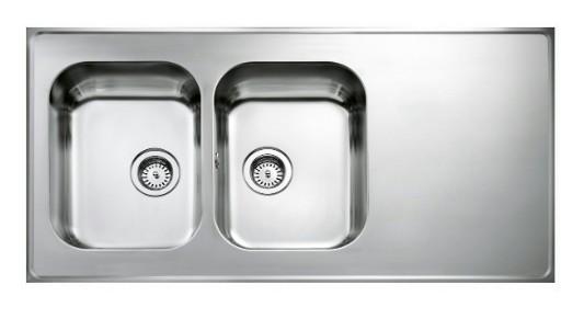 Intra AH12-KV stålbordplade køkkenvask - Vendbar - Dobbelt - 120 cm Intra AH12-KV stålbordplade køkkenvask - Vendbar - Dobbelt - 120 cm