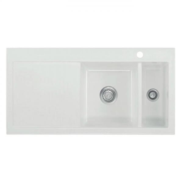 Lavabo Mera 100 porcel&aelig;nsk&oslash;kkenvask - Vaske til h&oslash;jre