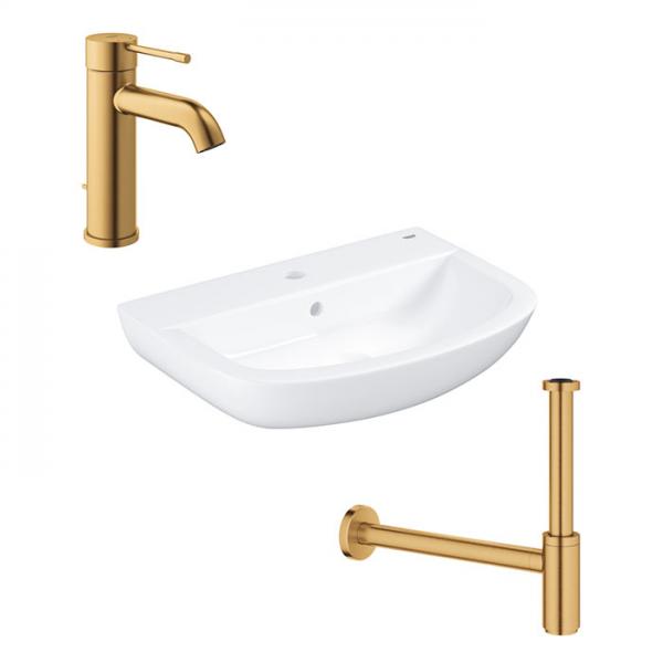 Grohe Essence & Bau h&aring;ndvaskpakke - B&oslash;rstet Cool Sunrise