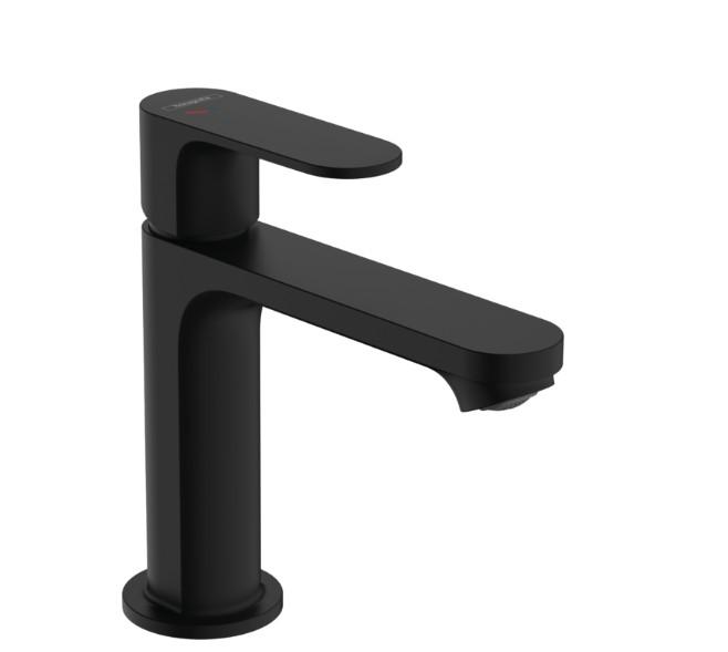 Hansgrohe Rebris S 110 h&aring;ndvaskarmatur m/CoolStart og bundventil - Mat sort