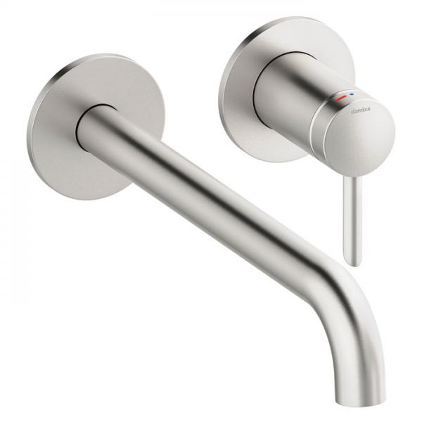 Damixa Iris h&aring;ndvaskarmatur til indbygning m/Koldstart - 250 mm - Steel