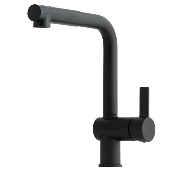 Lavabo Kubus 285 k&oslash;kkenarmatur m/udtr&aelig;k - Mat sort