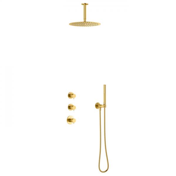 Damixa Iris XS 2 brusesystem til indbygning - Loft - B&oslash;rstet messing