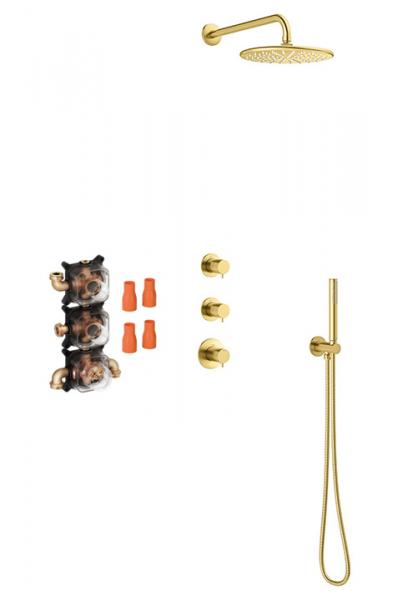 Damixa Silhouet XS 1 komplet brusesystem til indbygning - Børstet messing Damixa Silhouet XS 1 komplet brusesystem til indbygning - Børstet messing