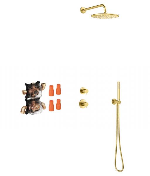 Damixa Silhouet DS 1 komplet brusesystem til indbygning - Børstet messing PVD Damixa Silhouet DS 1 komplet brusesystem til indbygning - Børstet messing PVD