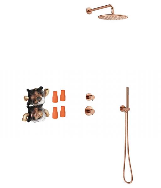 Damixa Silhouet DS 1 komplet brusesystem til indbygning - Børstet kobber PVD Damixa Silhouet DS 1 komplet brusesystem til indbygning - Børstet kobber PVD