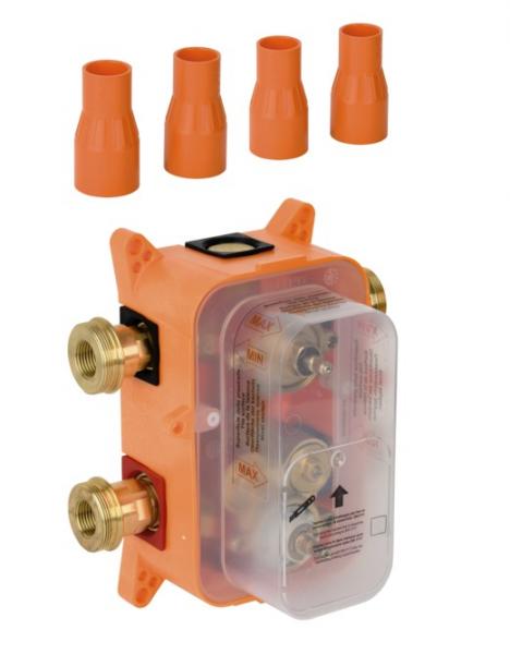 Damixa termostatisk indbygningsboks med l&aelig;kagesikringer