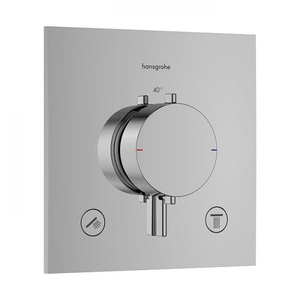 hansgrohe Ecostat Comfort E termostatarmatur til indbygning m/afsp&aelig;rring - 2 udtag - Krom