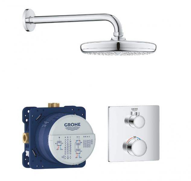 Grohe Tempesta 210 brusesystem til indbygning u/håndbruser - Krom Grohe Tempesta 210 brusesystem til indbygning u/håndbruser - Krom
