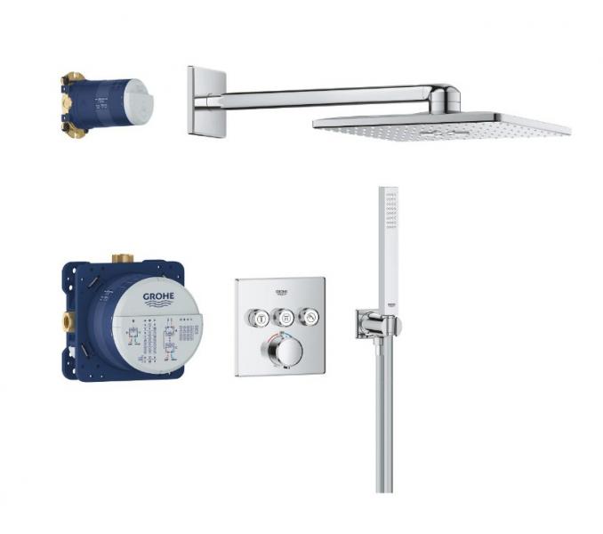 Grohe Precision SmartControl 310 komplet brusesystem til indbygning - Firkantet
