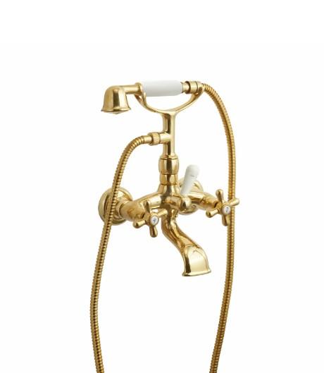 Lavabo Retro badekararmatur m/håndbruser - Messing natur Lavabo Retro badekararmatur m/håndbruser - Messing natur