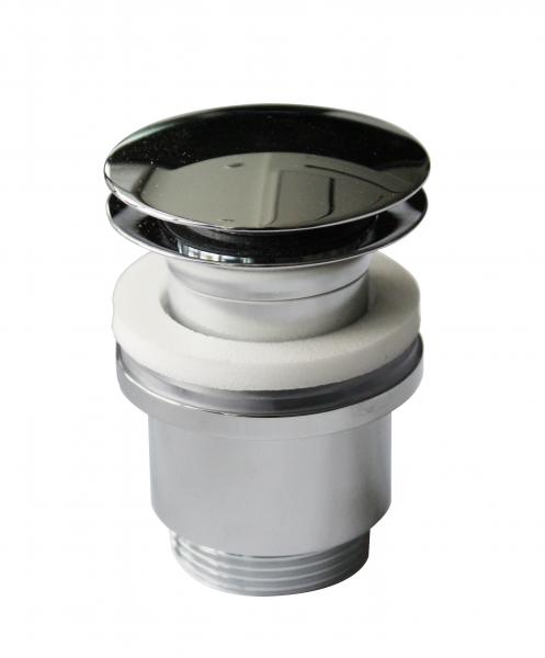 B&oslash;rma Push-open bundventil 1 1/4" - krom