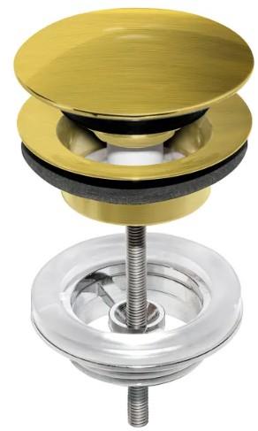 Gustavsberg push-down bundventil til vask - Børstet messing Gustavsberg push-down bundventil til vask - Børstet messing