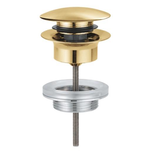 Grohe push-open bundventil 1 1/4 - B&oslash;rstet Cool Sunrise