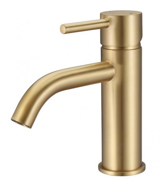 Nortiq Fordham håndvaskarmatur m/bundventil - Børstet messing Nortiq Fordham håndvaskarmatur m/bundventil - Børstet messing