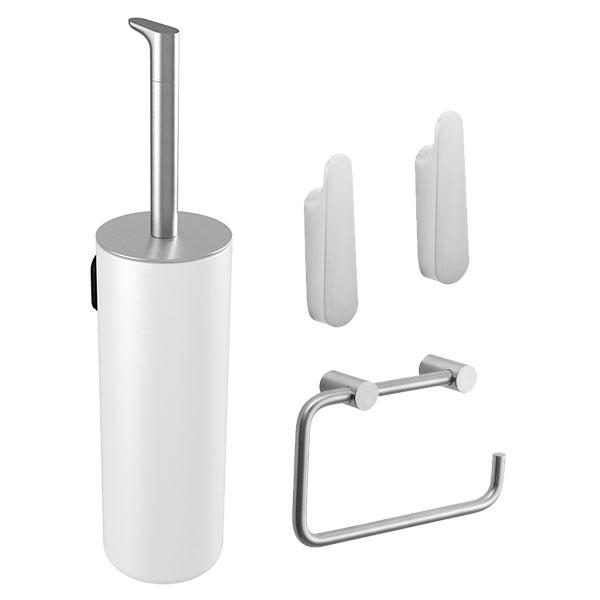 Pressalit Style pakke til badeværelset 2 - Stål/hvid Pressalit Style pakke til badeværelset 2 - Stål/hvid