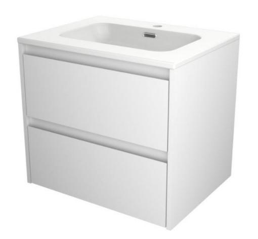 Sanibell Proline m&oslash;bels&aelig;t 60 m/integrerede greb - Mat hvid