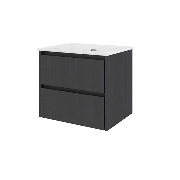 Sanibell Proline 60 m&oslash;bels&aelig;t m/2 skuffer - Uden hanehul - Sort eg