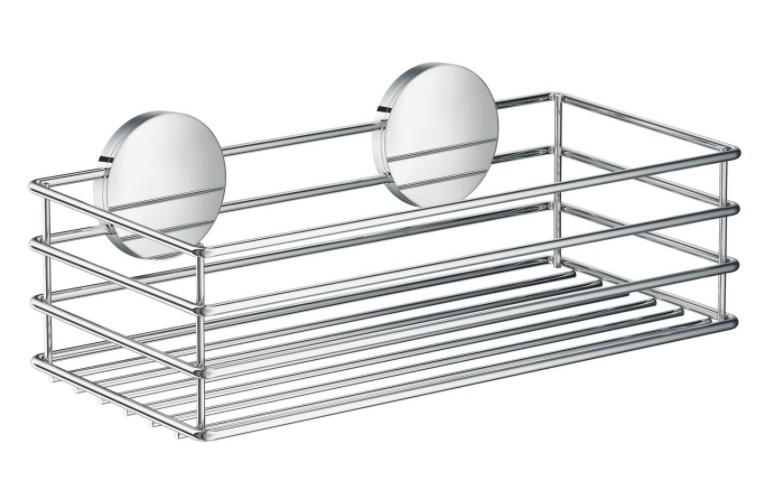 Beslagsboden selvkl&aelig;bende brusekurv - Krom