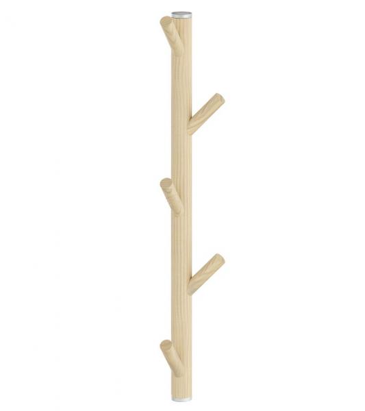 Beslagsboden lodret knagerække m/5 knager - Træ/matgrå Beslagsboden lodret knagerække m/5 knager - Træ/matgrå