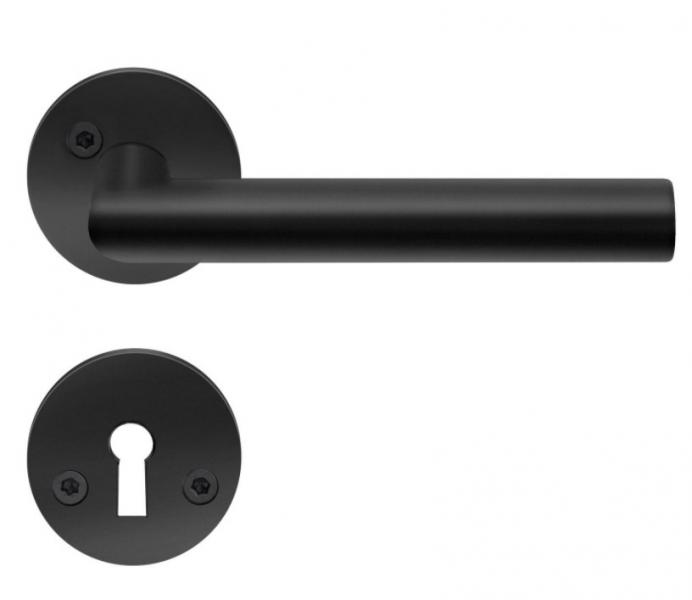 Beslagsboden indend&oslash;rs d&oslash;rgreb inkl n&oslash;gleskilt - Mat sort