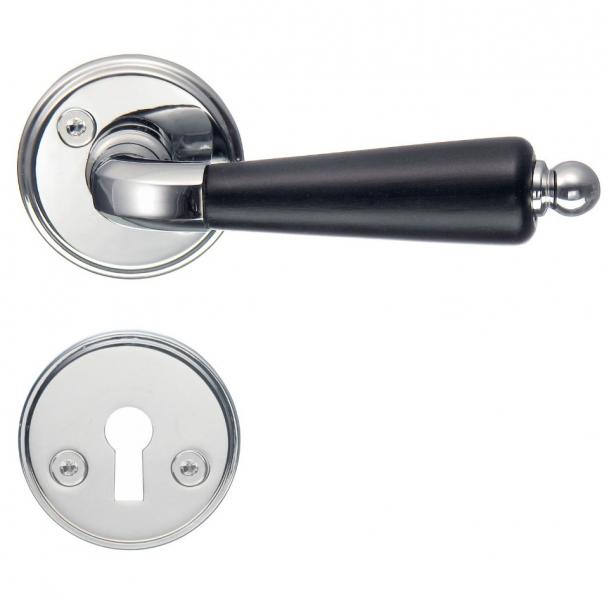 Beslagsboden vintage indend&oslash;rs d&oslash;rgreb inkl n&oslash;gleskilt - Krom/sort